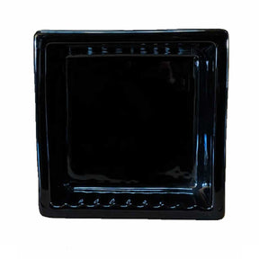 Square recessed porcelain bathroom niche black glossy