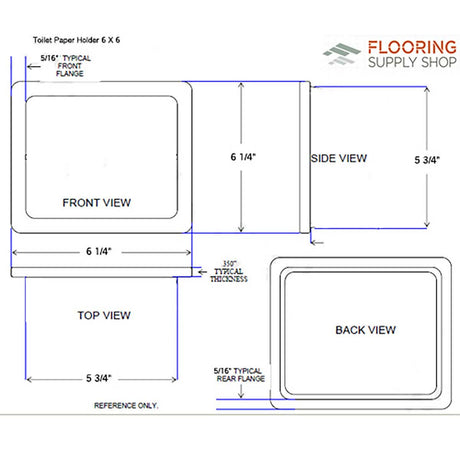 Recessed bathroom accessory installation dimensions and wall opening sketch
