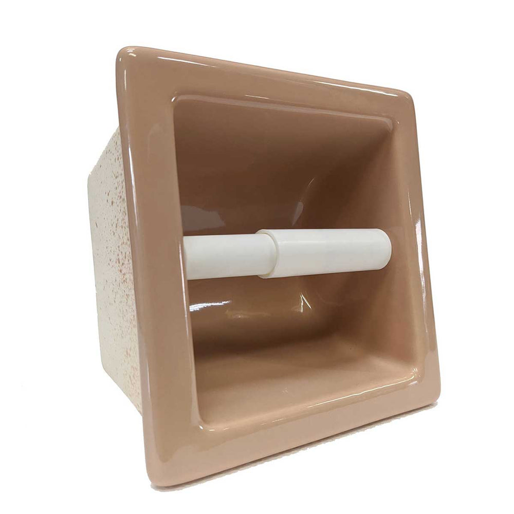 Porcelain Recessed Tissue Holder Mexican Sand Glossy