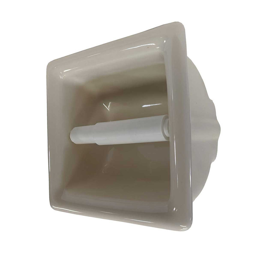 Porcelain Recessed Tissue Holder - Biscuit Glossy