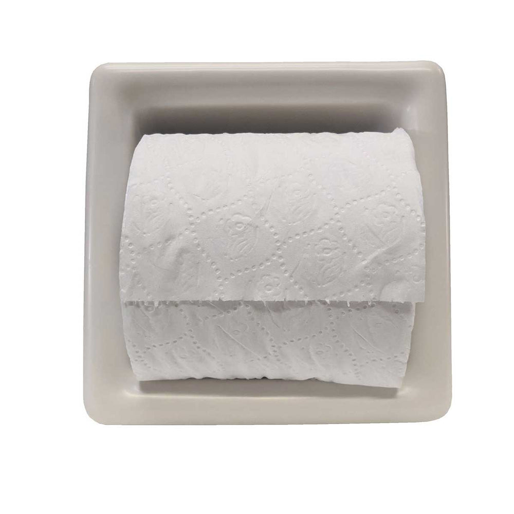 Porcelain Recessed Tissue Holder Biscuit Matte