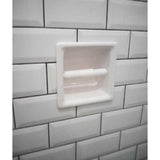 Porcelain Recessed Tissue Holder - Biscuit Glossy Installed on wall tile