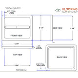 Porcelain Recessed Tissue Holder - Biscuit Glossy Sketch