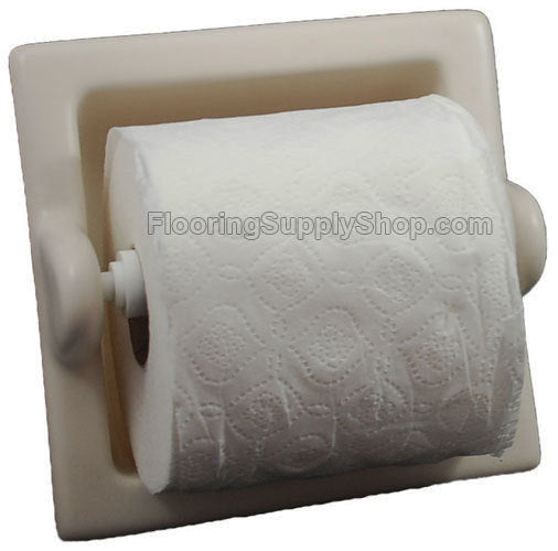 Recessed Tissue Holder Extended - Biscuit