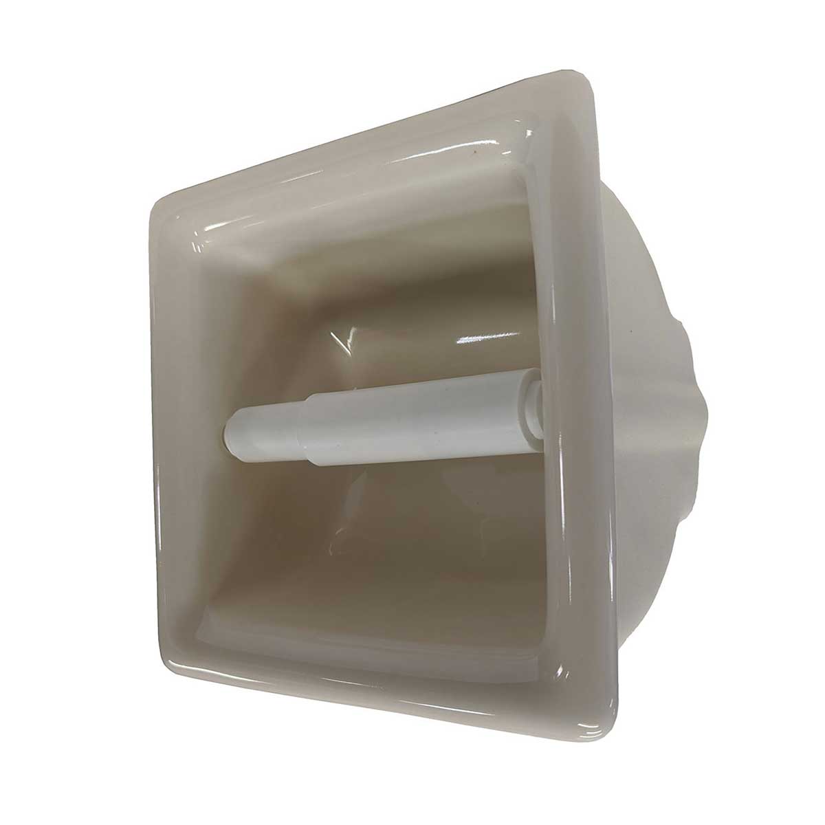 Porcelain Recessed Tissue Holder - Biscuit Glossy