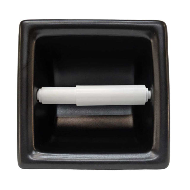 Porcelain Recessed Tissue Holder Black Matte
