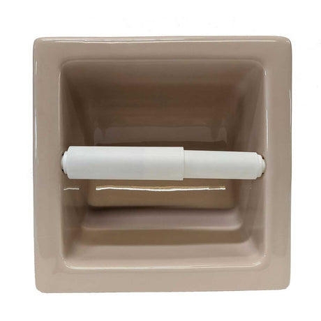 Porcelain Recessed Tissue Holder Parchment Glossy