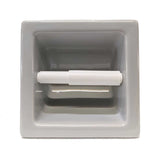 Porcelain Recessed Tissue Holder Sterling Silver Glossy