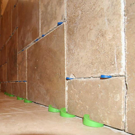 Adjustable Tile Wedge Spacer demo in wall and floor tile