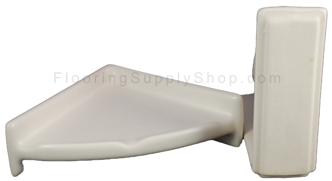 Porcelain Corner Shelf Round - Biscuit Matte