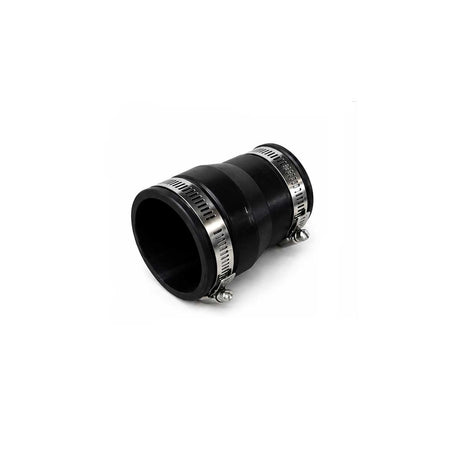 Flexible rubber reducing coupling with stainless steel clamps