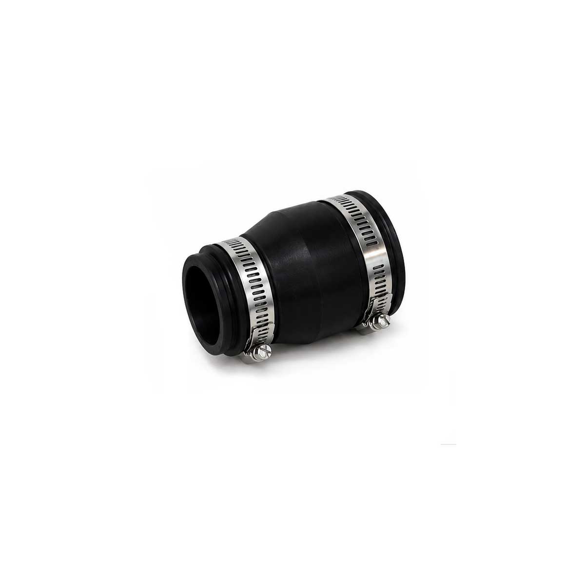 Flexible rubber reducing coupling angled view