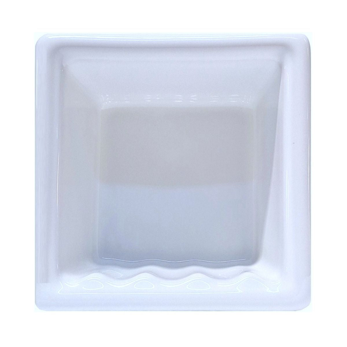 SereneDrains Ceramic Recessed Soap Dish White Glossy 6x6 Holder Shower Wall Mount Tray