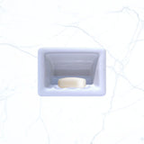 SereneDrains Ceramic Recessed Soap Dish White Glossy 6x4 Holder Shower Wall Mount Tray