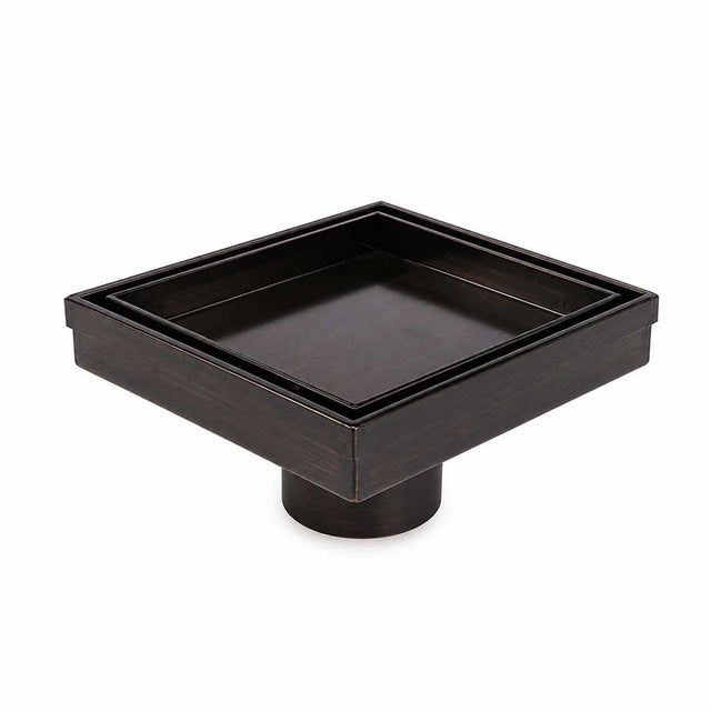 SereneDrains Serene Drains 5 inch square shower drain in Oil Rub Bronze