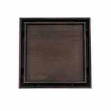 SereneDrains 5 inch square tile insert shower drain in Oil Rub Bronze