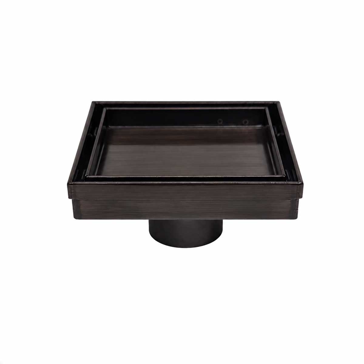 SereneDrains Oil Rub Bronze square shower drain with tile insert grate