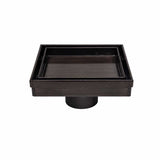 SereneDrains Oil Rub Bronze square shower drain with tile insert grate