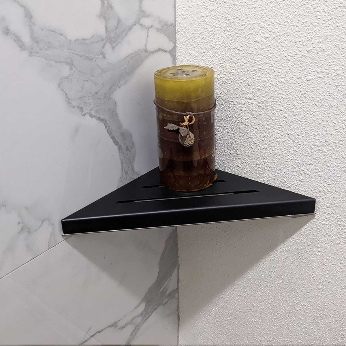 SereneDrains Triangle Shelf Stainless Steel - Matte Black 9