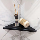 SereneDrains Matte Black Shower Corner Shelf Storage