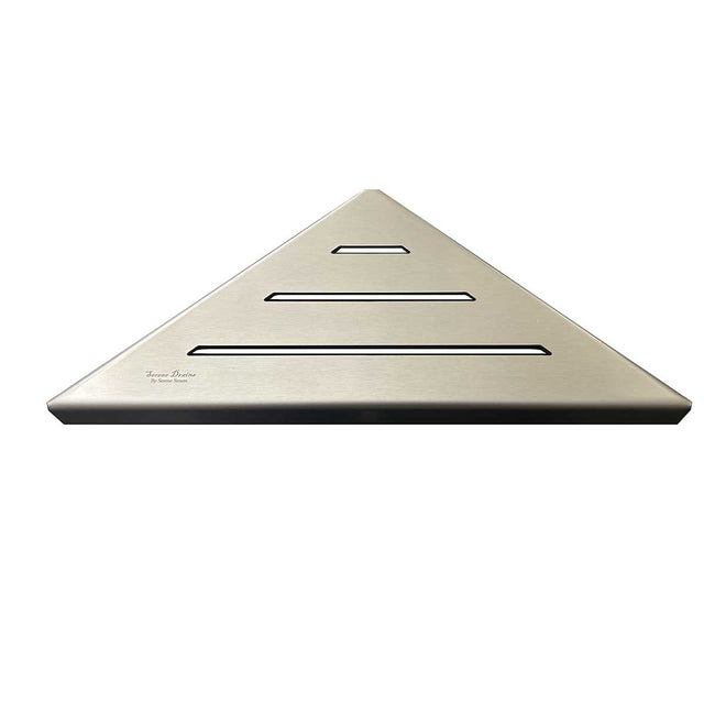 SereneDrains Triangle Brushed Stainless Steel Triangle Shower Shelf