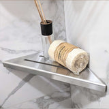 SereneDrains Triangle Brushed Stainless Steel Corner Shower Shelf Bathroom