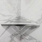 SereneDrains Triangle Brushed Stainless Steel Triangle Shower Shelf Contemporary Bathroom