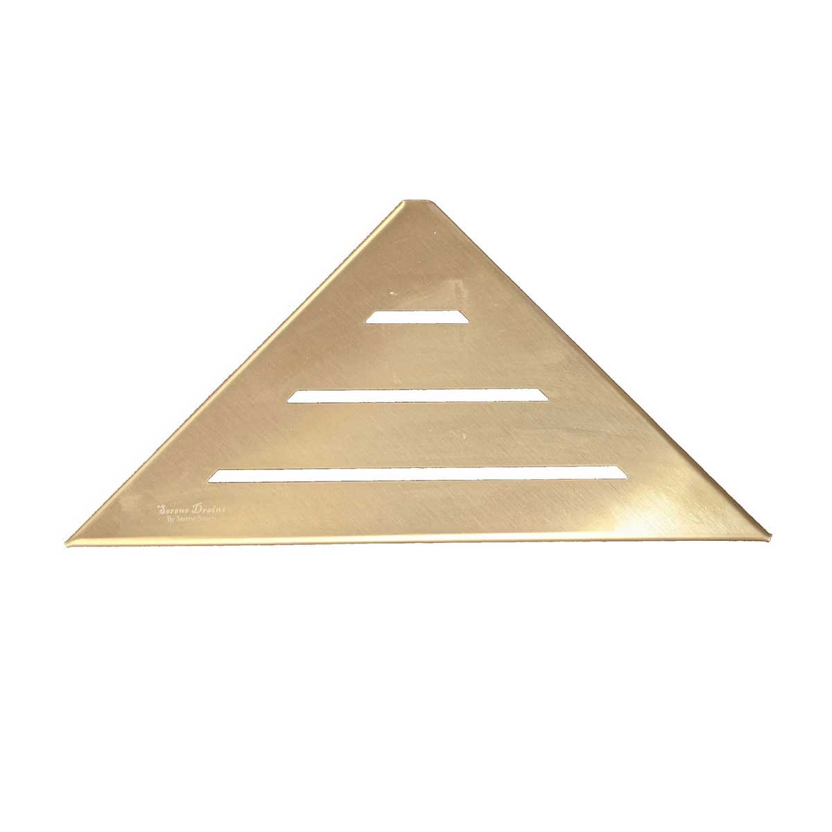 SereneDrains Satin Gold Triangle Shower Shelf Foot Rest