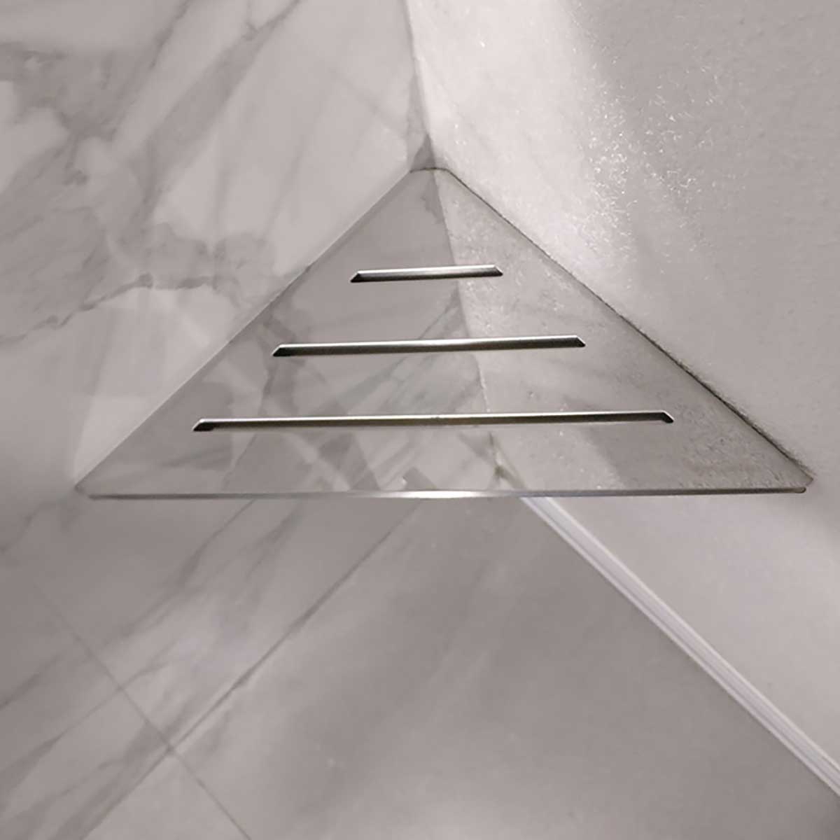 Polished Stainless Shower Corner Shelf Storage