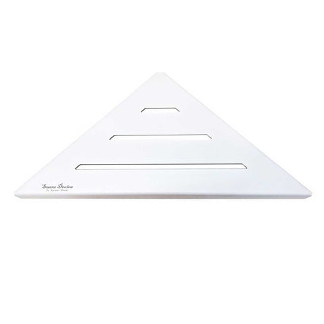 SereneDrains Matte White Triangle Shower Shelf