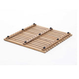 Premium teak shower mat with non slip rubber feet
