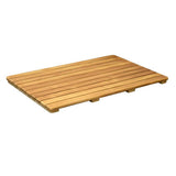 Serene teak wood mat installed in walk in shower
