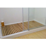 Handcrafted teak wood mat for wet areas