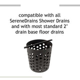 SereneDrains Hair Trap for Shower Drain Hair Catcher Basket Filter Strainer Black