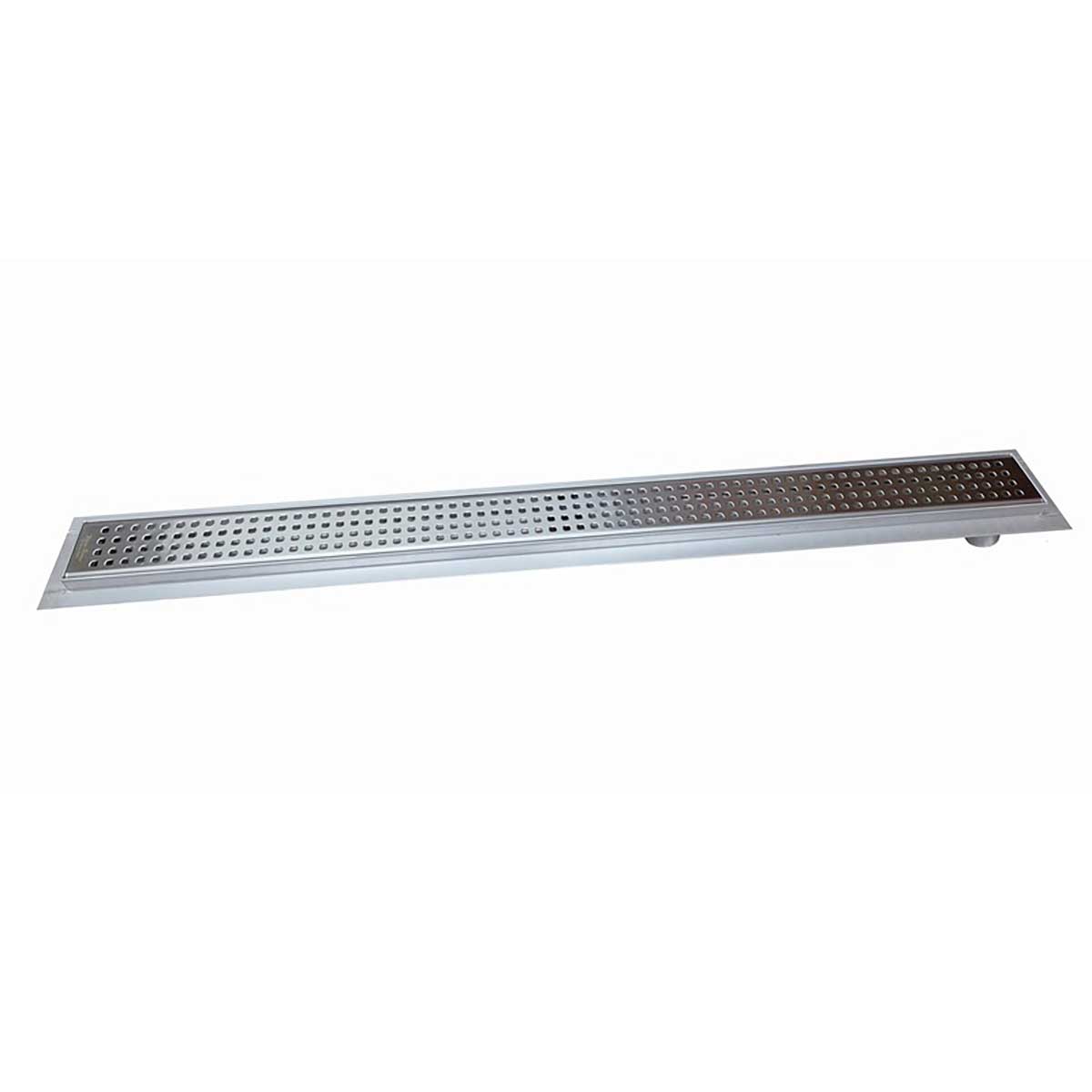 SereneDrains Linear Shower Drain Offset Outlet Square - Brushed 30