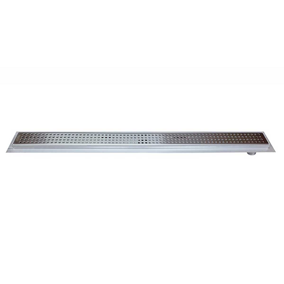 SereneDrains Linear Shower Drain Offset Outlet Square - Brushed 30