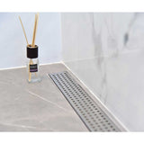SereneDrains Linear Shower Drain Traditional Square - Brushed 16