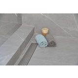 SereneDrains Linear Shower Drain Traditional Square - Brushed 16