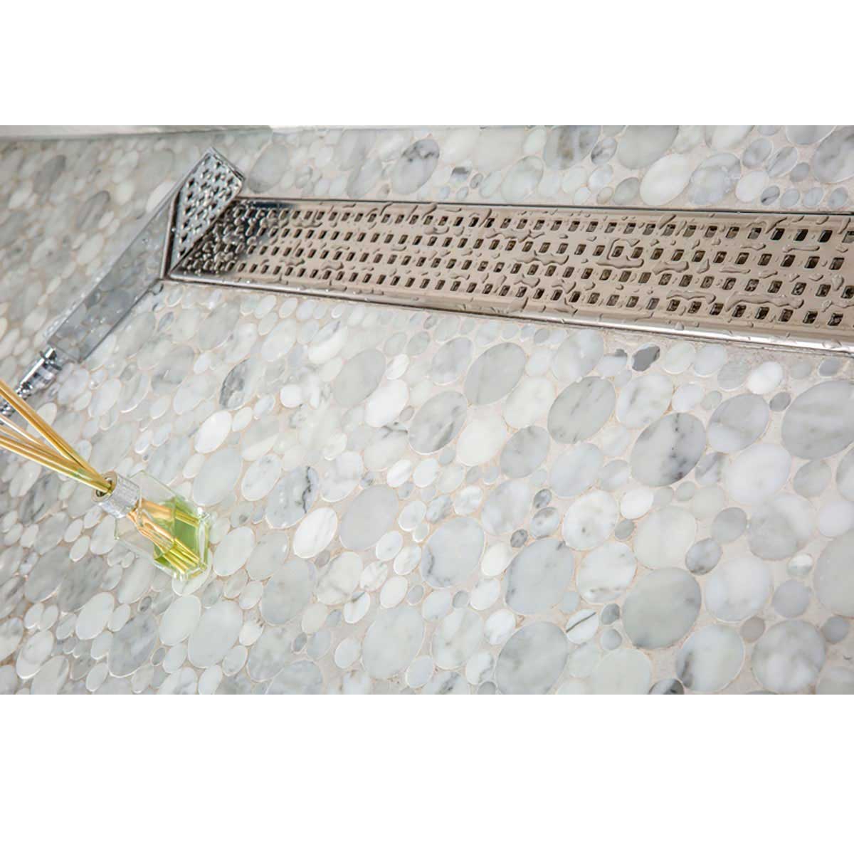 SereneDrains Linear Shower Drain Traditional Square - Brushed 16