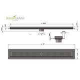 SereneDrains Linear Shower Drain Traditional Square - Brushed 39