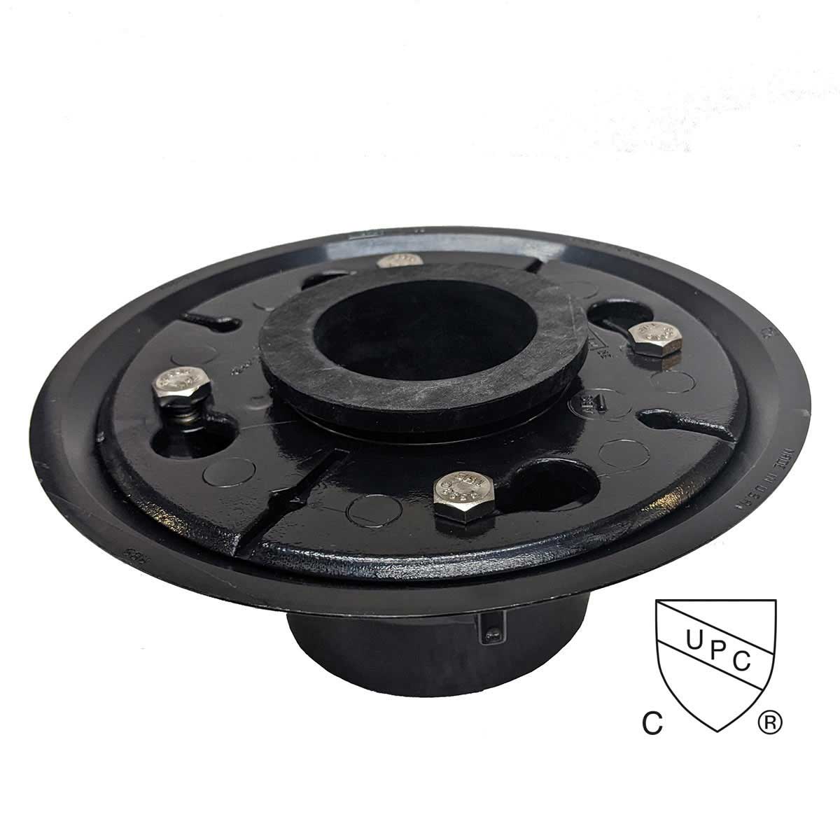 SereneDrains ABS 2 Inch Shower Drain Base for Linear Square Shower Drains Rubber Fitting