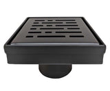SereneDrains Square Shower Drain Broken Lane 4 Matte Black