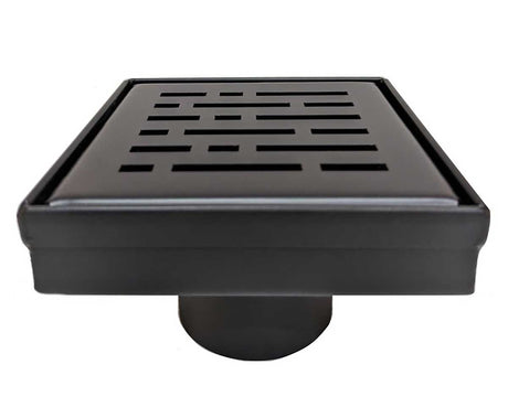 SereneDrains Square Shower Drain Broken Lane 4 Matte Black