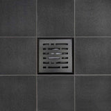SereneDrains Square Shower Drain Broken Lane 4 Matte Black