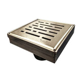 SereneDrains Square Shower Drain Broken Lane 4 Satin Gold