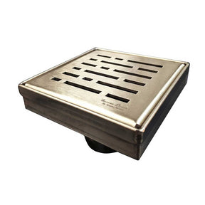 SereneDrains Square Shower Drain Broken Lane 4 Satin Gold