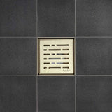 SereneDrains Square Shower Drain Broken Lane 4 Satin Gold