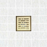 SereneDrains Square Shower Drain Kit with Base - Broken Lane - Matte Gold - 4 Inch
