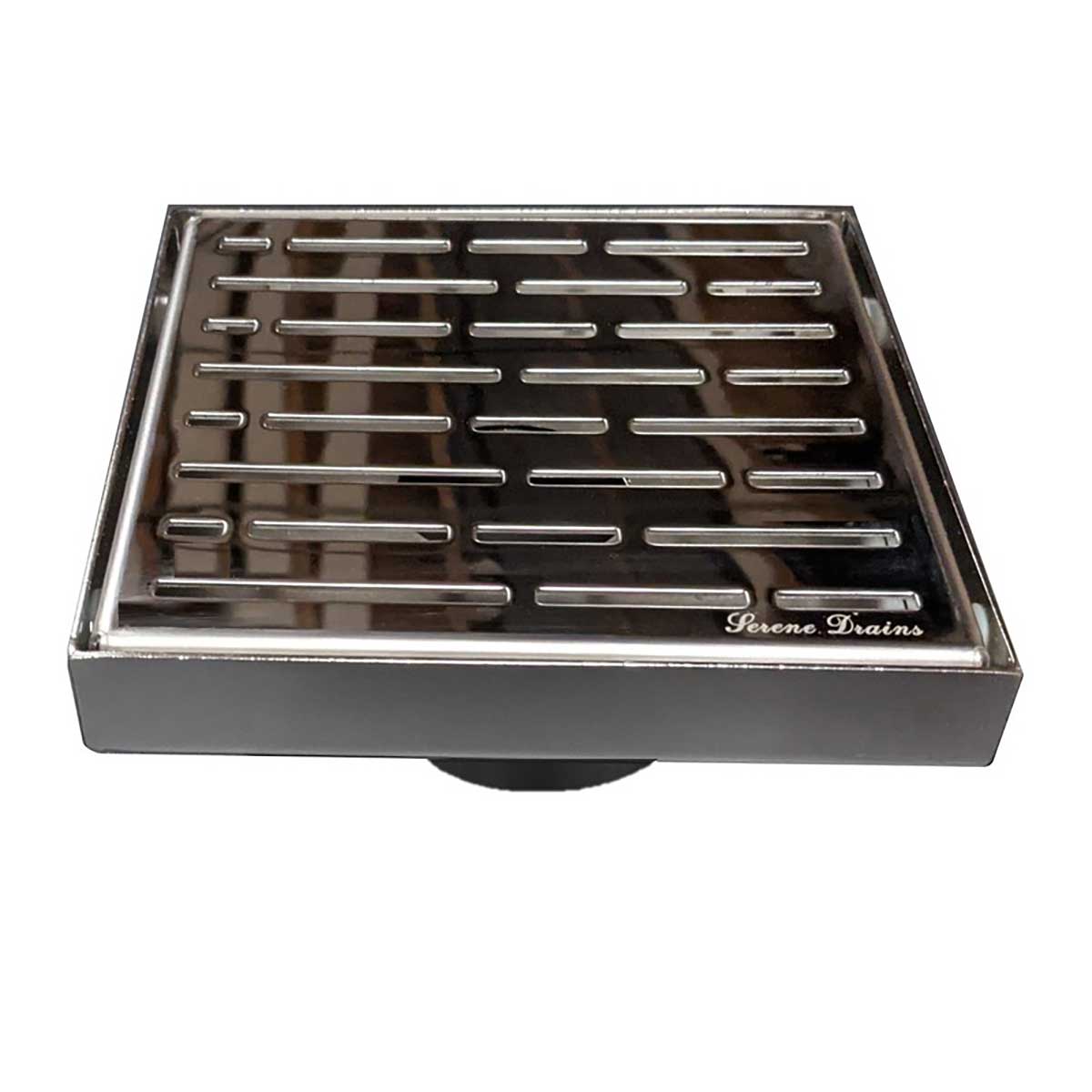 SereneDrains Square Shower Drain Broken Lane Polished 6