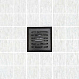 SereneDrains Square Shower Drain Kit with Base - Broken Lane - Matte Black - 6 Inch
